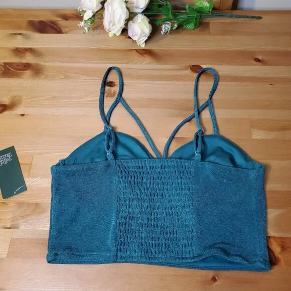 Wild Fable - Women's  Front Smocked-Back Cropped Bustier Tank Top - Size M - Picture 6 of 10